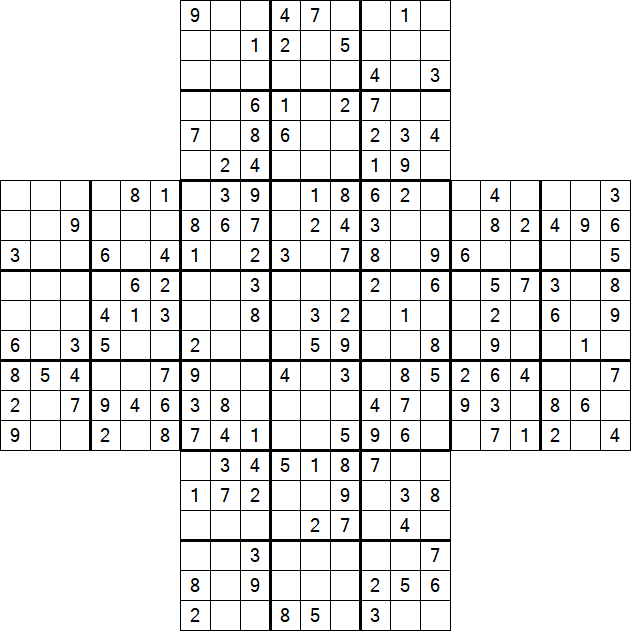 Cross Sudoku - Medium