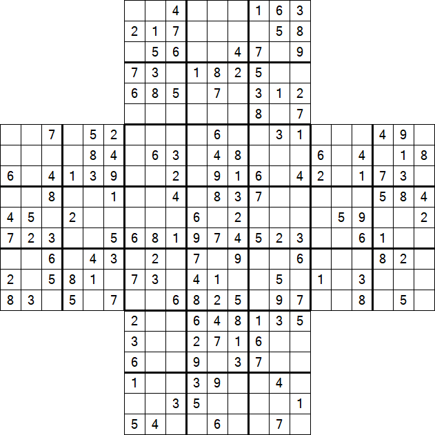 Cross Sudoku - Medium