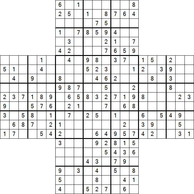 Cross Sudoku - Medium