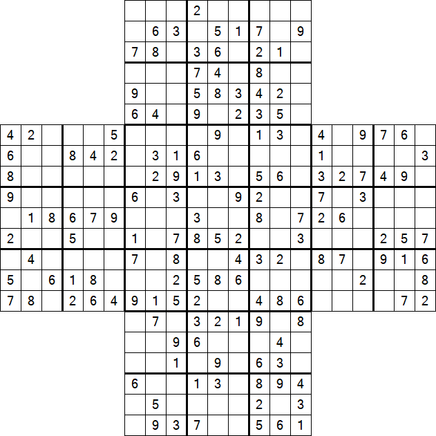 Cross Sudoku - Medium