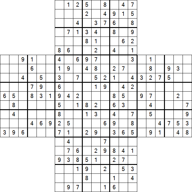 Cross Sudoku - Medium