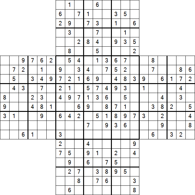 Cross Sudoku - Medium
