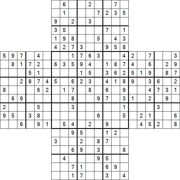 Cross Sudoku - Medium