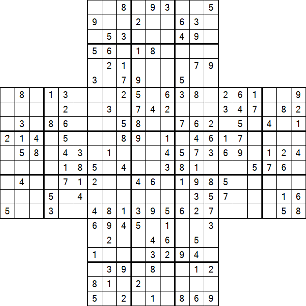 Cross Sudoku - Medium