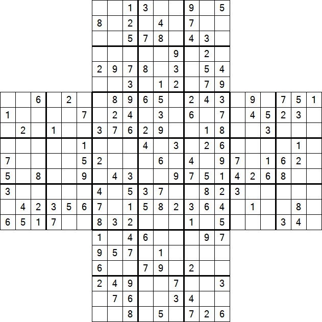 Cross Sudoku - Medium