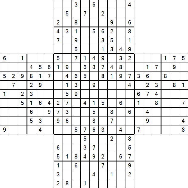Cross Sudoku - Medium