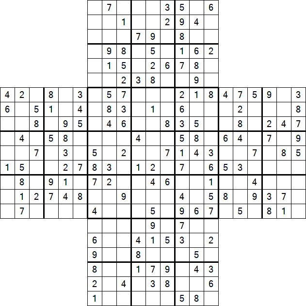 Cross Sudoku - Medium