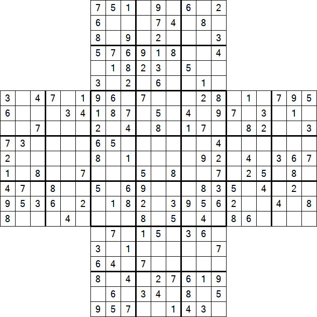 Cross Sudoku - Medium