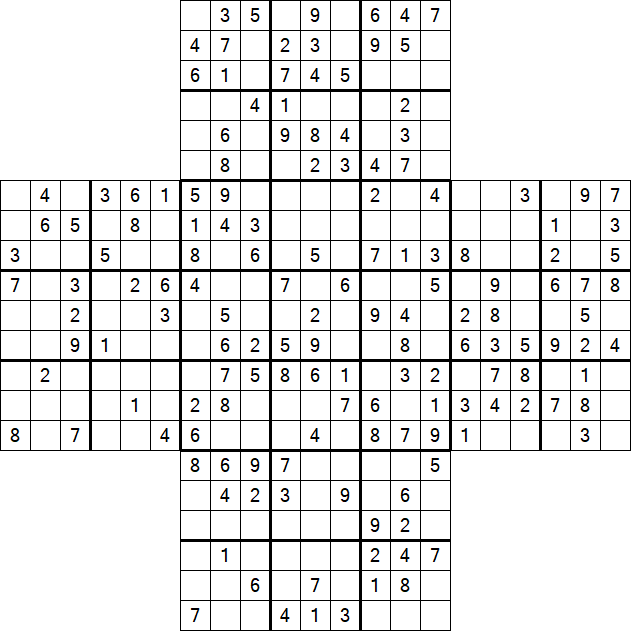 Cross Sudoku - Medium