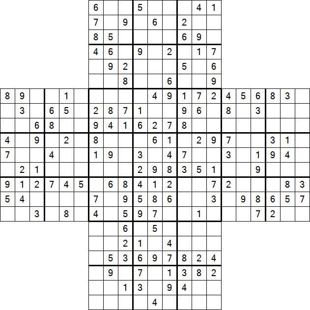 Cross Sudoku - Medium