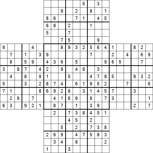 Cross Sudoku - Medium