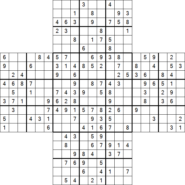 Cross Sudoku - Medium