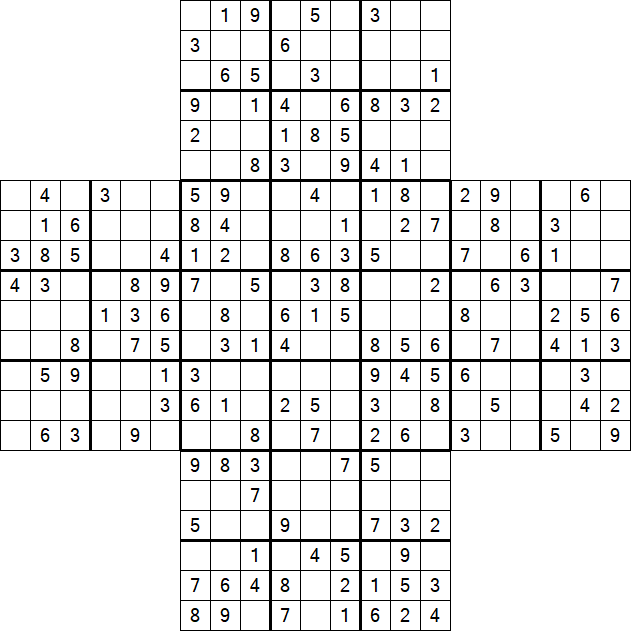 Cross Sudoku - Medium