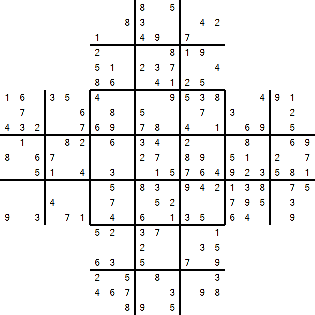 Cross Sudoku - Medium