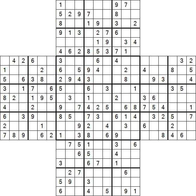 Cross Sudoku - Medium
