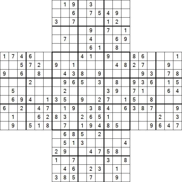 Cross Sudoku - Medium