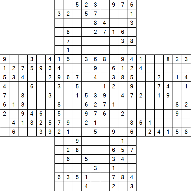 Cross Sudoku - Medium