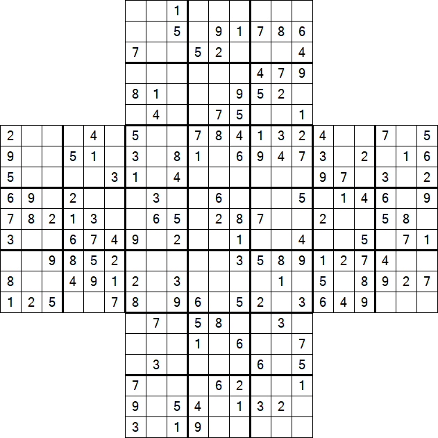 Cross Sudoku - Medium