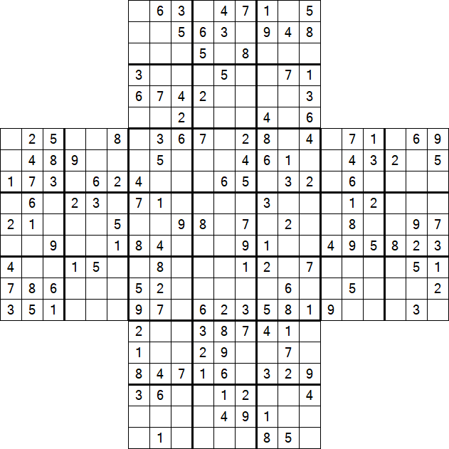 Cross Sudoku - Medium