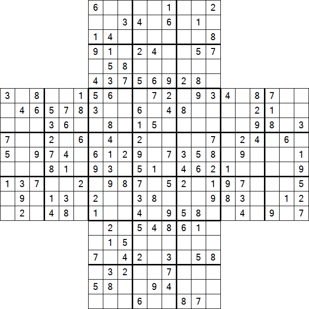 Cross Sudoku - Medium