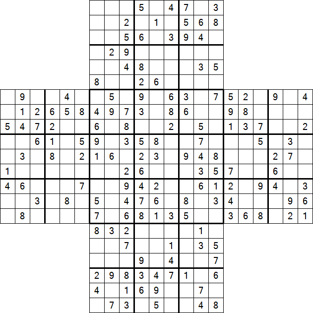Cross Sudoku - Medium