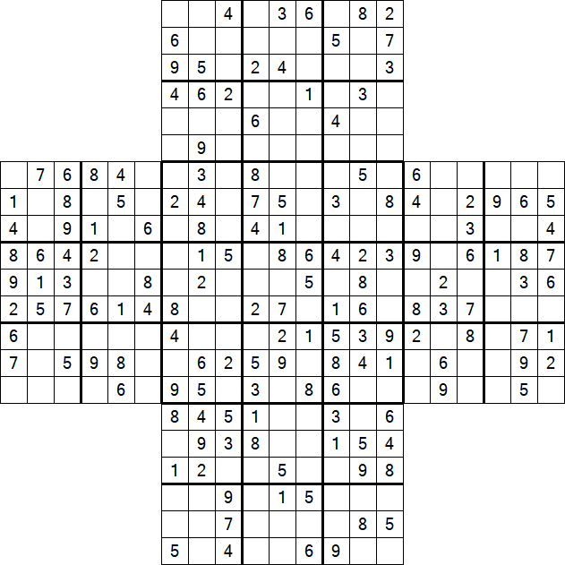 Cross Sudoku - Medium