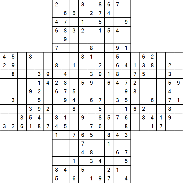 Cross Sudoku - Medium