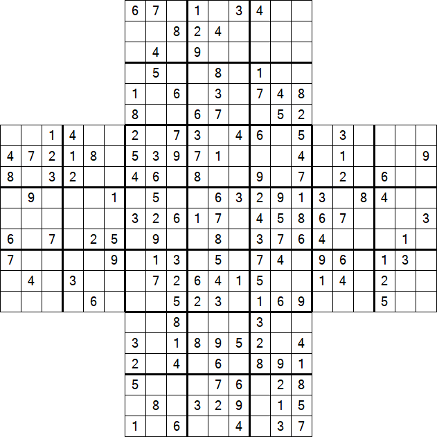 Cross Sudoku - Medium