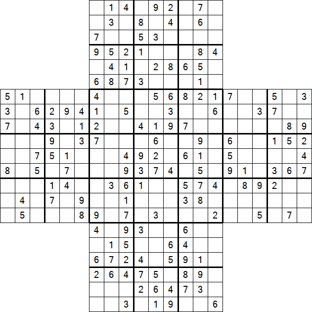 Cross Sudoku - Medium
