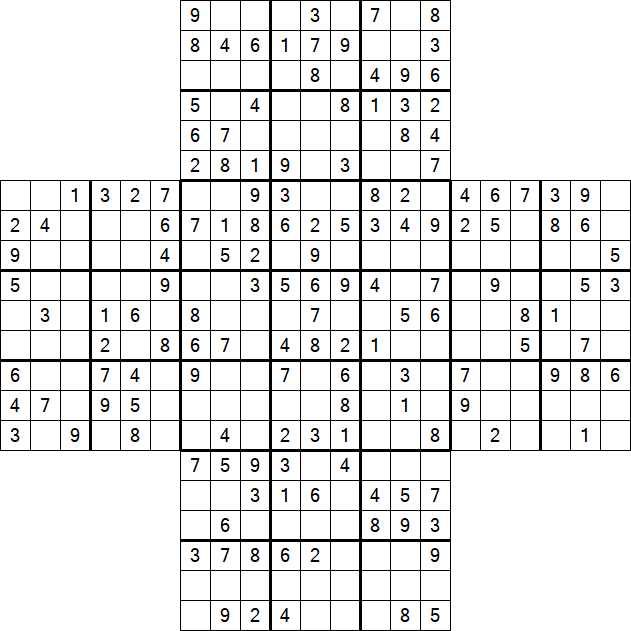 Cross Sudoku - Medium