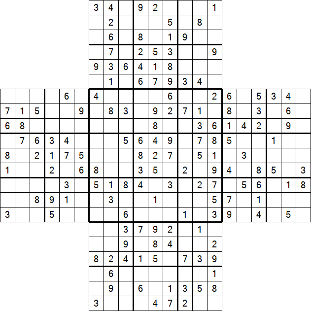 Cross Sudoku - Medium