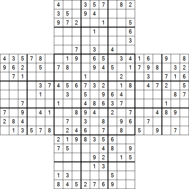 Cross Sudoku - Medium