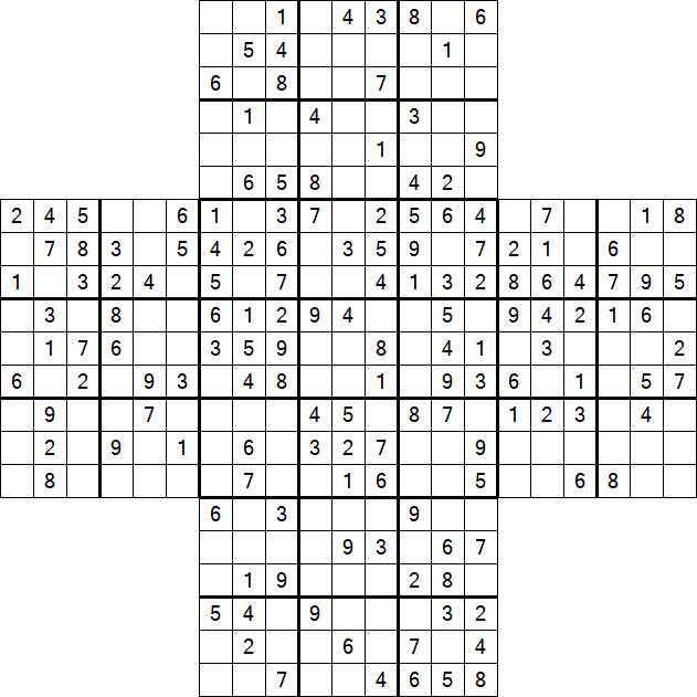 Cross Sudoku - Medium