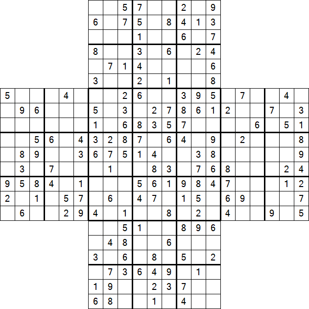 Cross Sudoku - Medium