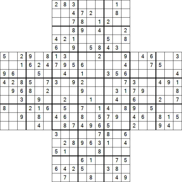 Cross Sudoku - Medium