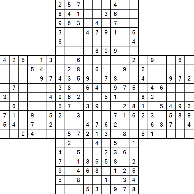 Cross Sudoku - Medium