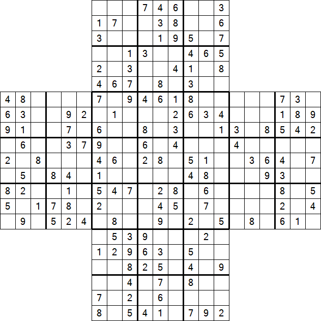 Cross Sudoku - Medium