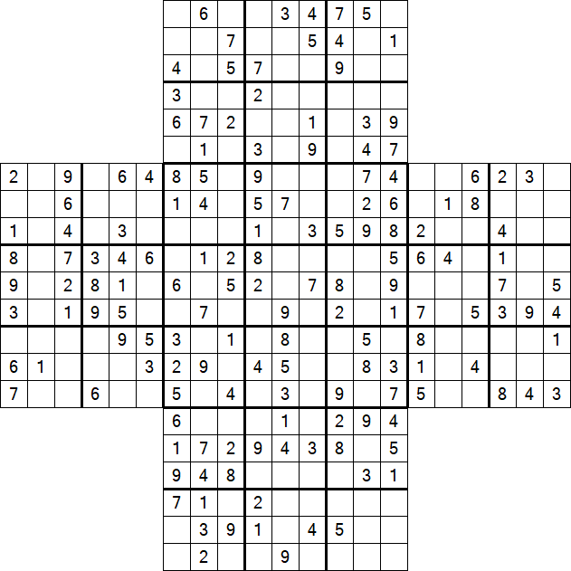 Cross Sudoku - Medium