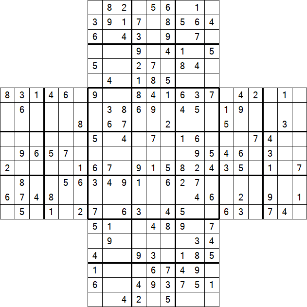 Cross Sudoku - Medium