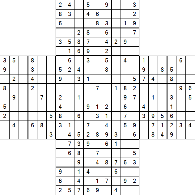 Cross Sudoku - Medium