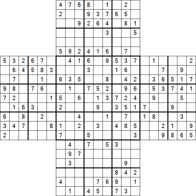 Cross Sudoku - Medium