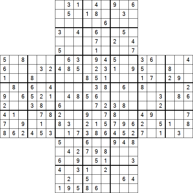 Cross Sudoku - Medium