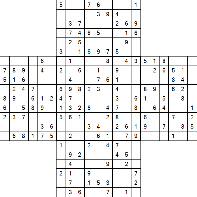 Cross Sudoku - Medium