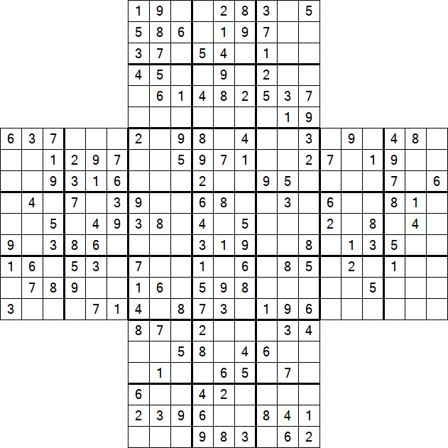 Cross Sudoku - Medium