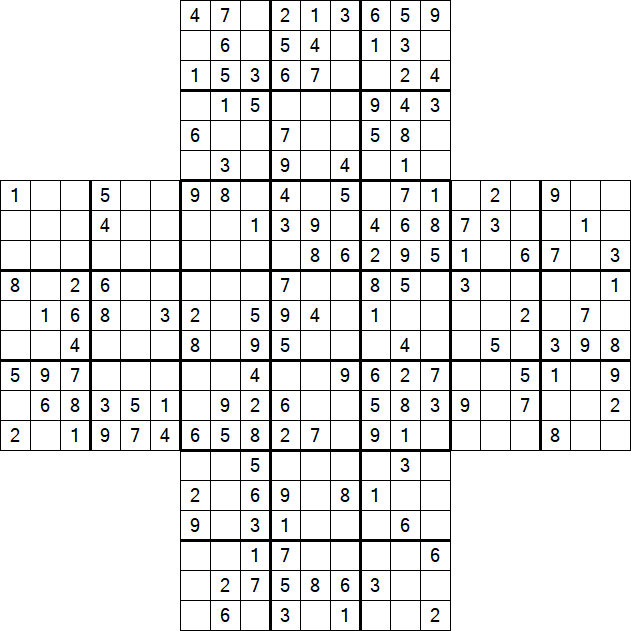 Cross Sudoku - Medium