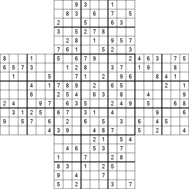 Cross Sudoku - Medium