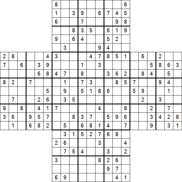 Cross Sudoku - Medium
