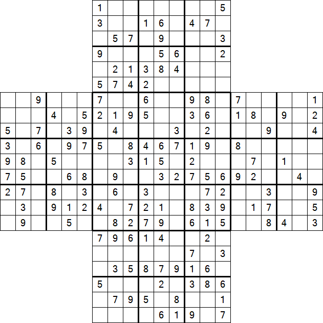 Cross Sudoku - Medium