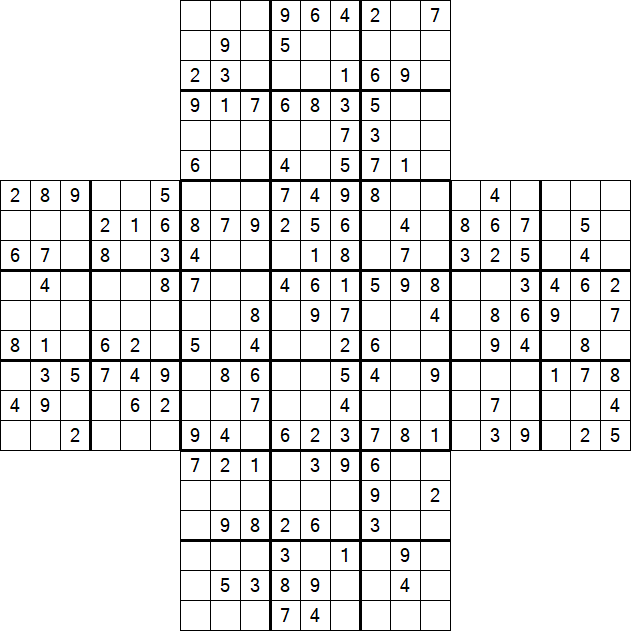 Cross Sudoku - Medium