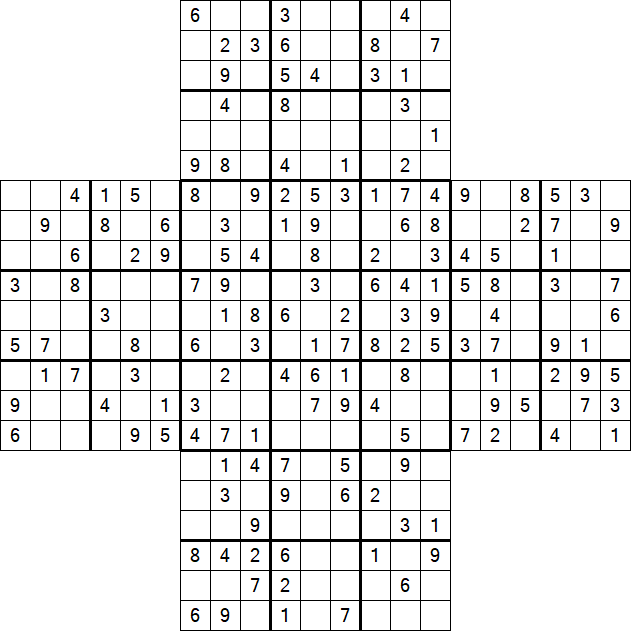 Cross Sudoku - Medium